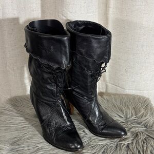 Black Leather Women's Boots